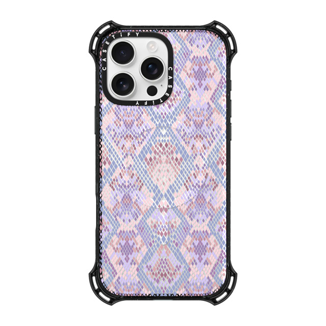 Marta Olga Klara x CASETiFY iPhone 16 Pro Max ケース ブラック バウンスケース Pink Snake skin