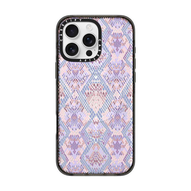 Marta Olga Klara x CASETiFY iPhone 16 Pro Max ケース ブラック インパクトケース MagSafe対応 Pink Snake skin