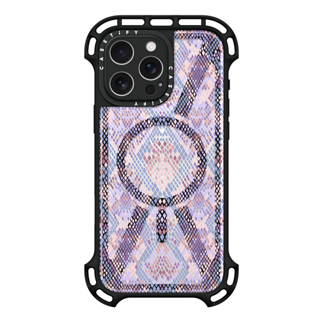 Marta Olga Klara x CASETiFY iPhone 16 Pro Max ケース ブラック ウルトラ バウンスケース MagSafe対応 Pink Snake skin