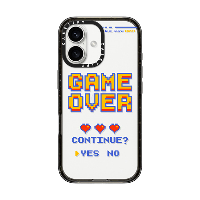 Marta Olga Klara x CASETiFY iPhone 16 ケース Quote,Typography ブラック インパクトケース PIXEL GAME OVER Mother's Day Marta Olga Klara x CASETiFY iPhone 16 ケース Quote,Typography ブラック インパクトケース PIXEL GAME OVER Mother's Day