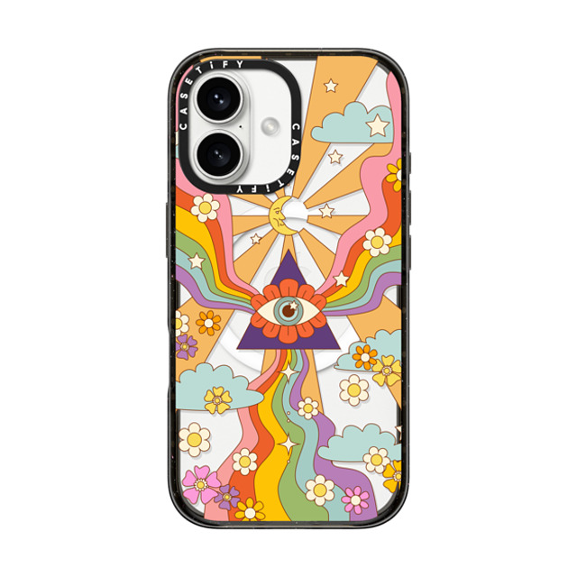 Marta Olga Klara x CASETiFY iPhone 16 Case Geometric,Abstract Black Impact Case MagSafe Compatible retro hippie boho rainbow Mother's Day Marta Olga Klara x CASETiFY iPhone 16 Case Geometric,Abstract Black Impact Case MagSafe Compatible retro hippie boho rainbow Mother's Day