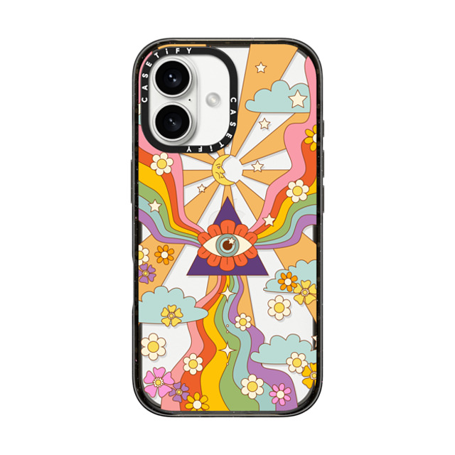 Marta Olga Klara x CASETiFY iPhone 16 Case Geometric,Abstract Black インパクトケース retro hippie boho rainbow Mother's Day Marta Olga Klara x CASETiFY iPhone 16 Case Geometric,Abstract Black インパクトケース retro hippie boho rainbow Mother's Day