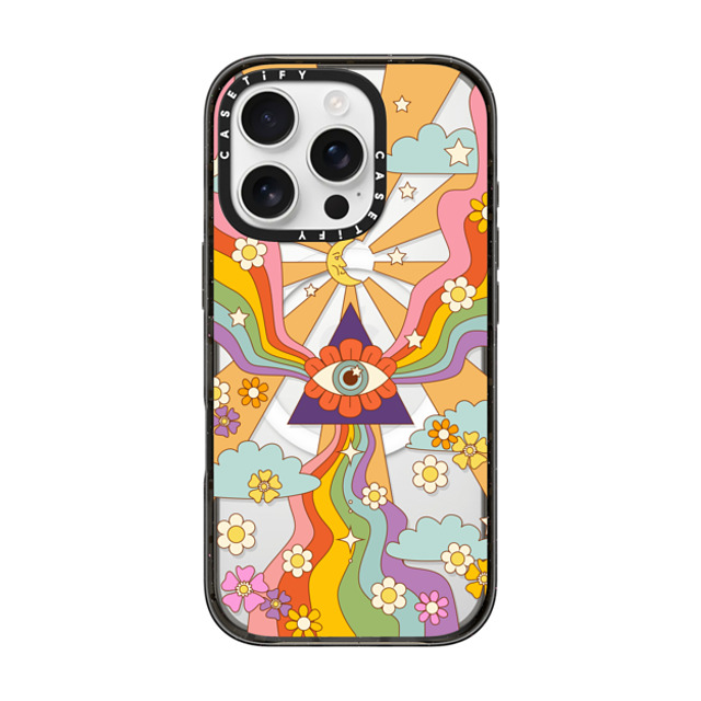 Marta Olga Klara x CASETiFY iPhone 16 Pro Case Geometric,Abstract Black Impact Case MagSafe Compatible retro hippie boho rainbow Mother's Day Marta Olga Klara x CASETiFY iPhone 16 Pro Case Geometric,Abstract Black Impact Case MagSafe Compatible retro hippie boho rainbow Mother's Day