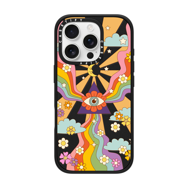 Marta Olga Klara x CASETiFY iPhone 16 Pro Case Geometric,Abstract マットブラック Impact Case MagSafe Compatible retro hippie boho rainbow Mother's Day Marta Olga Klara x CASETiFY iPhone 16 Pro Case Geometric,Abstract マットブラック Impact Case MagSafe Compatible retro hippie boho rainbow Mother's Day