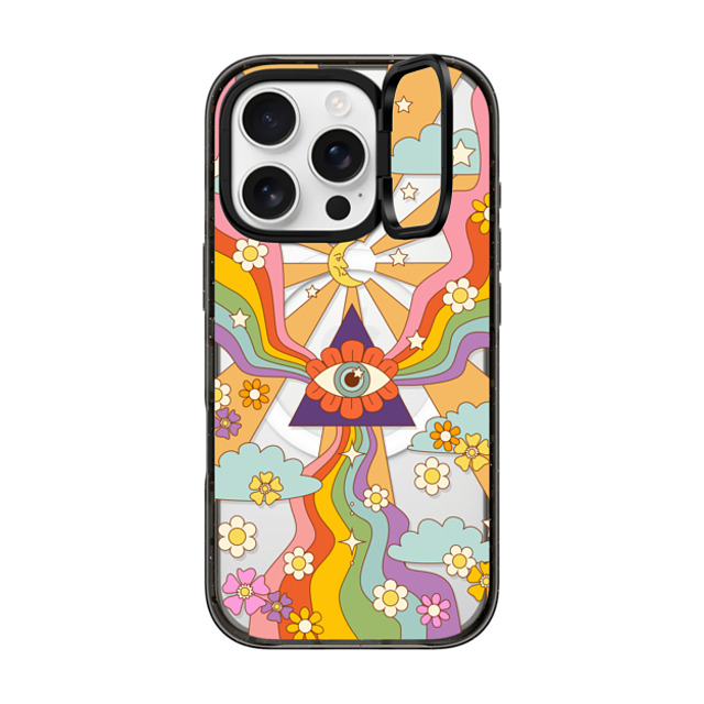 Marta Olga Klara x CASETiFY iPhone 16 Pro Case Geometric,Abstract Black インパクトリングスタンドケース MagSafe対応 retro hippie boho rainbow Mother's Day Marta Olga Klara x CASETiFY iPhone 16 Pro Case Geometric,Abstract Black インパクトリングスタンドケース MagSafe対応 retro hippie boho rainbow Mother's Day