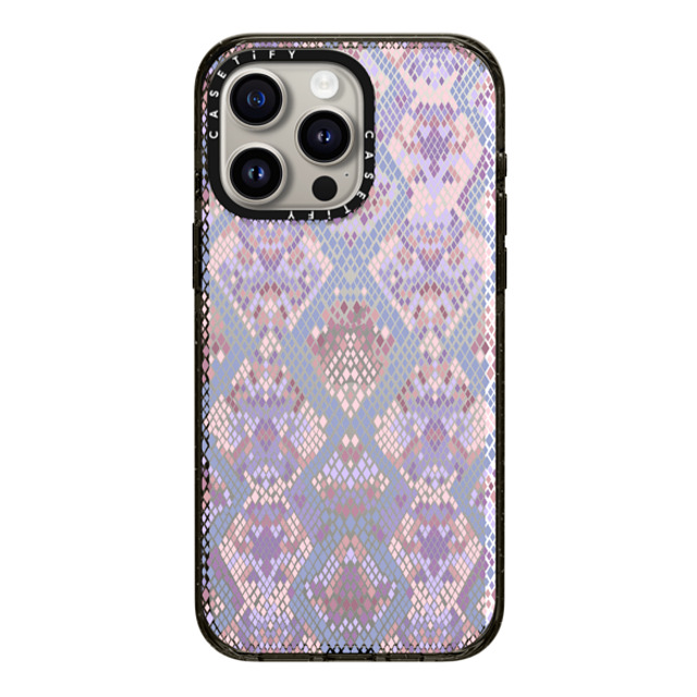 Marta Olga Klara x CASETiFY iPhone 15 Pro Max ケース ブラック インパクトケース Pink Snake skin