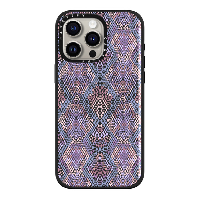 Marta Olga Klara x CASETiFY iPhone 15 Pro Max ケース マットブラック インパクトケース MagSafe対応 Pink Snake skin