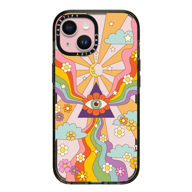 Marta Olga Klara x CASETiFY iPhone 15 ケース Geometric,Abstract ブラック インパクトケース retro hippie boho rainbow Father's Day Marta Olga Klara x CASETiFY iPhone 15 ケース Geometric,Abstract ブラック インパクトケース retro hippie boho rainbow Father's Day