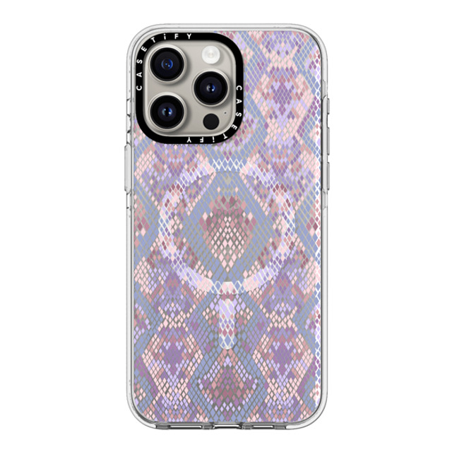 Marta Olga Klara x CASETiFY iPhone 15 Pro Max ケース クリア クリア ケース MagSafe対応 Pink Snake skin