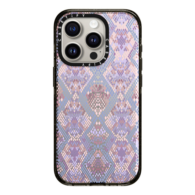 Marta Olga Klara x CASETiFY iPhone 15 Pro ケース ブラック インパクトケース Pink Snake skin