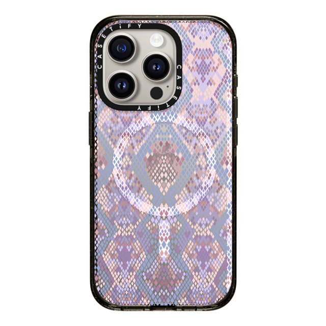 Marta Olga Klara x CASETiFY iPhone 15 Pro ケース ブラック インパクトケース MagSafe対応 Pink Snake skin