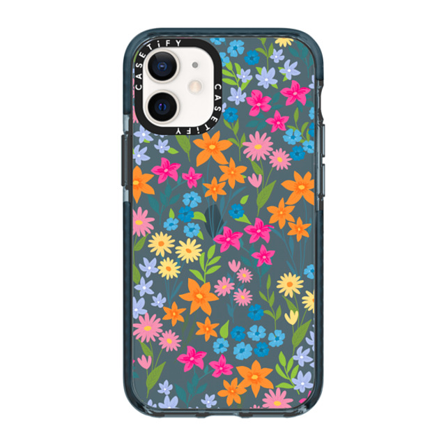 Marta Olga Klara x CASETiFY iPhone 12 mini ケース Pacific Blue インパクトケース bright spring flowers - daisy floral pattern