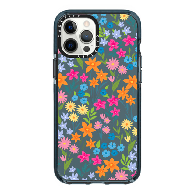 Marta Olga Klara x CASETiFY iPhone 12 Pro Max ケース Pacific Blue インパクトケース bright spring flowers - daisy floral pattern