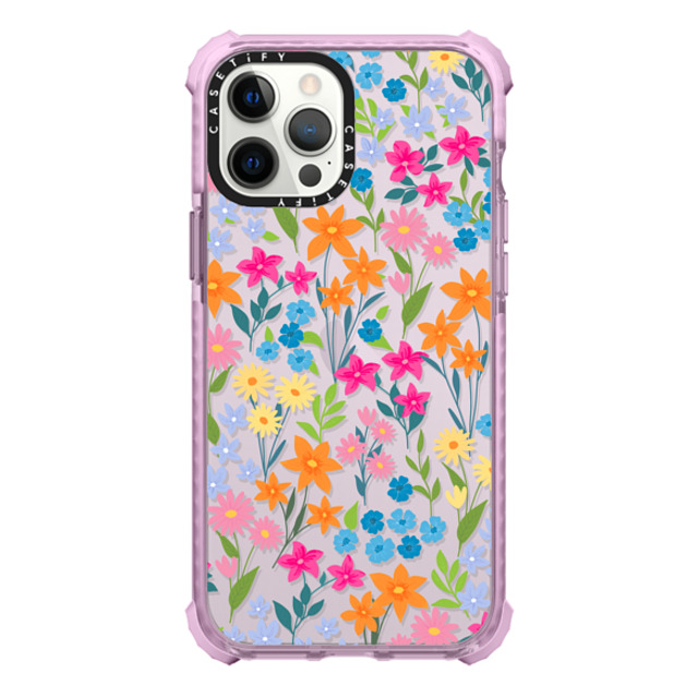 Marta Olga Klara x CASETiFY iPhone 12 Pro Max ケース パープル ウルトラインパクトケース bright spring flowers - daisy floral pattern