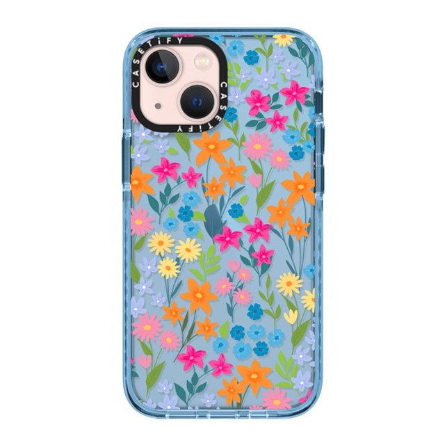 Marta Olga Klara x CASETiFY iPhone 13 Mini ケース Sierra Blue インパクトケース bright spring flowers - daisy floral pattern