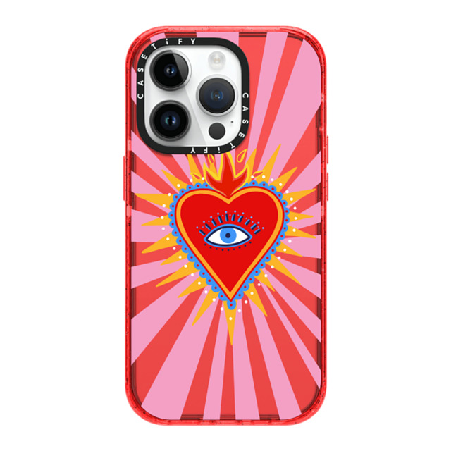 Marta Olga Klara x CASETiFY iPhone 14 Pro Case Love,Geometric レッド インパクトケース pink flaming heart Mother's Day Marta Olga Klara x CASETiFY iPhone 14 Pro Case Love,Geometric レッド インパクトケース pink flaming heart Mother's Day