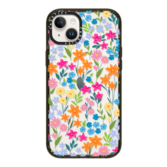 Marta Olga Klara x CASETiFY iPhone 14 Plus ケース ブラック インパクトケース bright spring flowers - daisy floral pattern