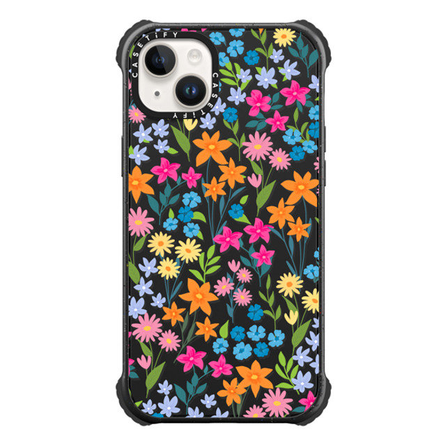 Marta Olga Klara x CASETiFY iPhone 14 Plus ケース マットブラック ウルトラ インパクトケース MagSafe 対応 bright spring flowers - daisy floral pattern