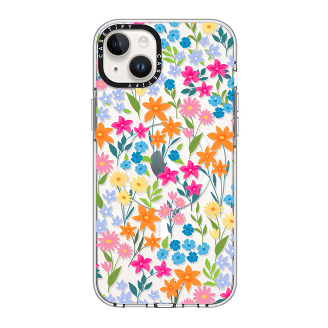 Marta Olga Klara x CASETiFY iPhone 14 Plus ケース クリア クリア ケース MagSafe対応 bright spring flowers - daisy floral pattern