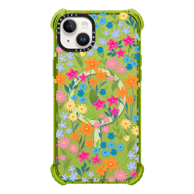 Marta Olga Klara x CASETiFY iPhone 14 Plus ケース Kiwi ウルトラ インパクトケース MagSafe 対応 bright spring flowers - daisy floral pattern