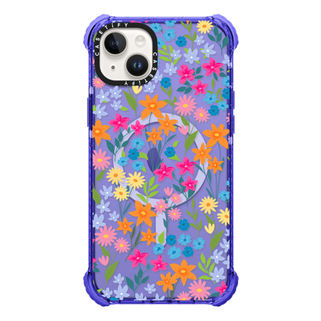 Marta Olga Klara x CASETiFY iPhone 14 Plus ケース Peri Purple ウルトラ インパクトケース MagSafe 対応 bright spring flowers - daisy floral pattern