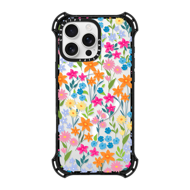 Marta Olga Klara x CASETiFY iPhone 16 Pro Max ケース ブラック バウンスケース bright spring flowers - daisy floral pattern