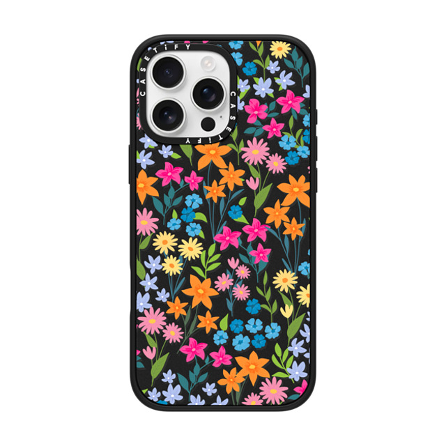 Marta Olga Klara x CASETiFY iPhone 16 Pro Max ケース マットブラック インパクトケース MagSafe対応 bright spring flowers - daisy floral pattern