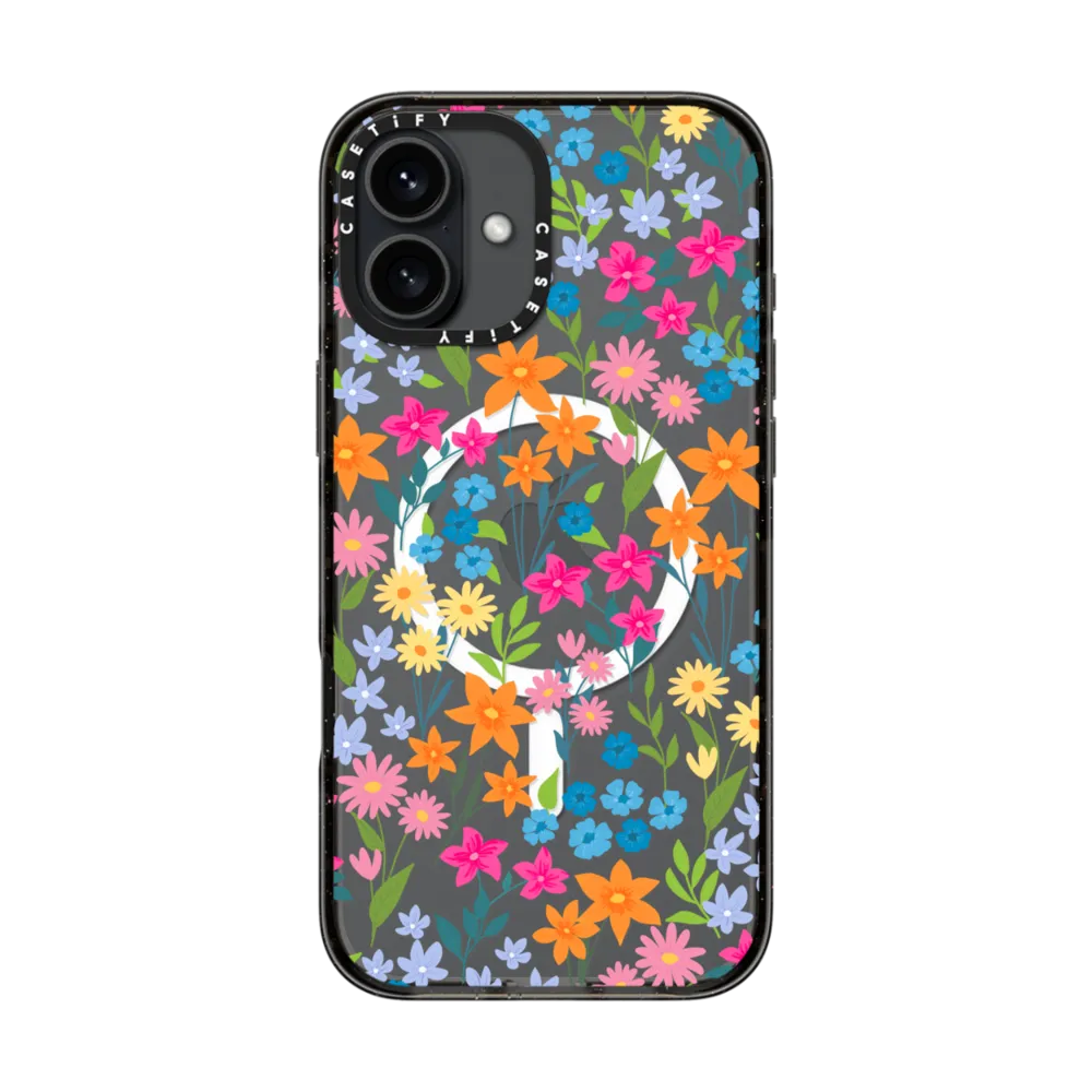 Impact iPhone 16 Plus Case MagSafe Compatible - bright spring flowers - daisy floral pattern
