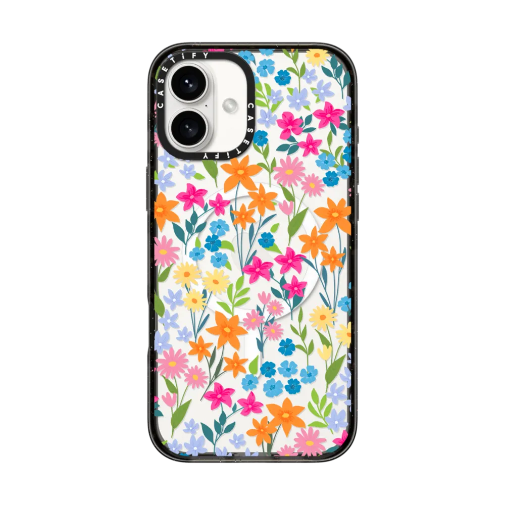 Impact iPhone 16 Plus Case MagSafe Compatible - bright spring flowers - daisy floral pattern