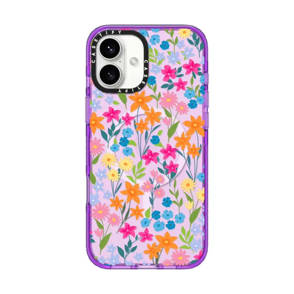 Impact iPhone 16 Plus Case MagSafe Compatible - bright spring flowers - daisy floral pattern