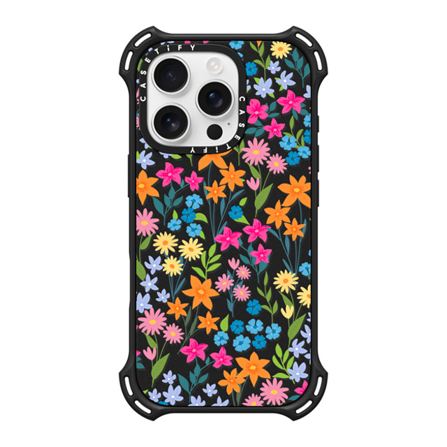 Marta Olga Klara x CASETiFY iPhone 16 Pro ケース マットブラック バウンスケース bright spring flowers - daisy floral pattern