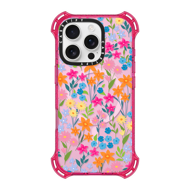 Marta Olga Klara x CASETiFY iPhone 16 Pro ケース プリムローズ ピンク バウンスケース bright spring flowers - daisy floral pattern