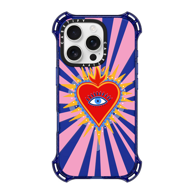 Marta Olga Klara x CASETiFY iPhone 16 Pro Case Love,Geometric コバルトブルー バウンスケース pink flaming heart Mother's Day Marta Olga Klara x CASETiFY iPhone 16 Pro Case Love,Geometric コバルトブルー バウンスケース pink flaming heart Mother's Day