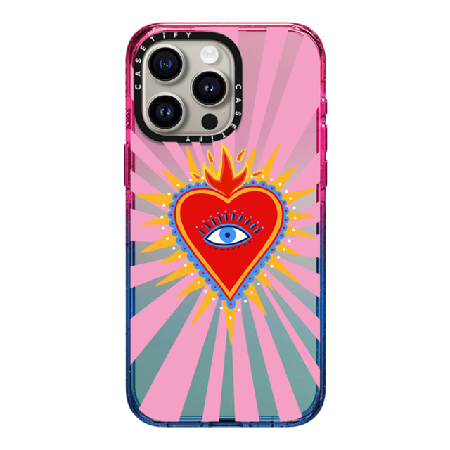 Marta Olga Klara x CASETiFY iPhone 15 Pro Max ケース Cotton Candy インパクトケース pink flaming heart