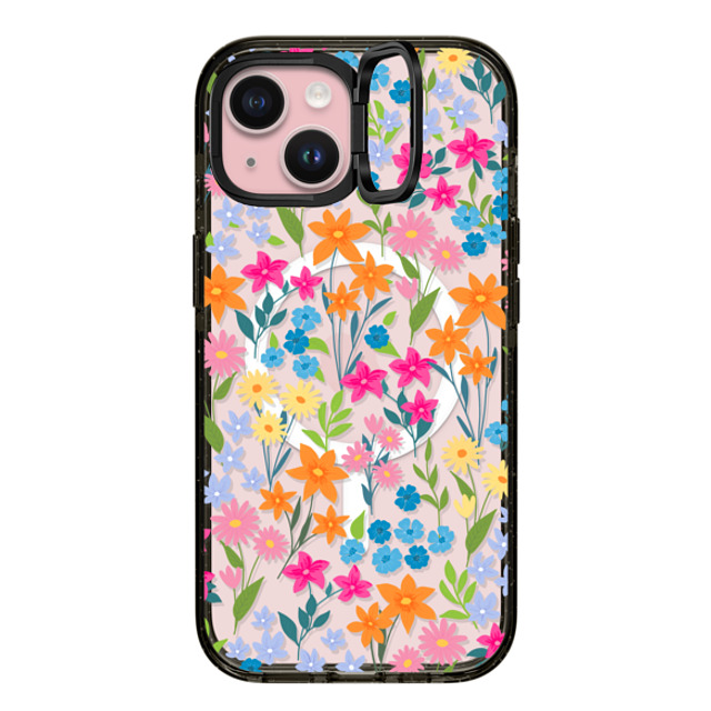 Marta Olga Klara x CASETiFY iPhone 15 ケース Floral,Geometric ブラック インパクトリングスタンドケース MagSafe対応 bright spring flowers - daisy floral pattern Father's Day Marta Olga Klara x CASETiFY iPhone 15 ケース Floral,Geometric ブラック インパクトリングスタンドケース MagSafe対応 bright spring flowers - daisy floral pattern Father's Day