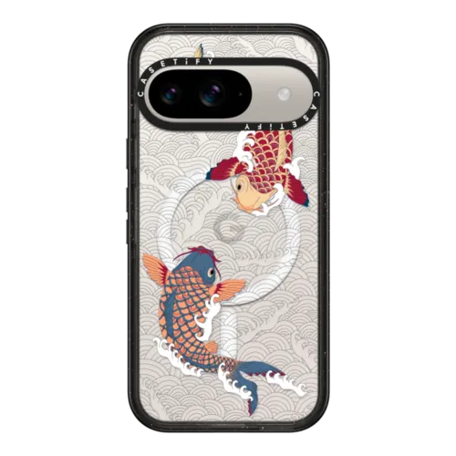 Google Pixel 9 - koi fish Japanese tattoo style transparent pattern