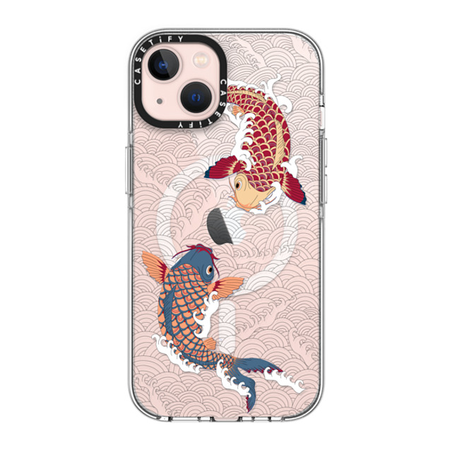 Marta Olga Klara x CASETiFY iPhone 13 ケース クリア クリア ケース MagSafe対応 koi fish Japanese tattoo style transparent pattern