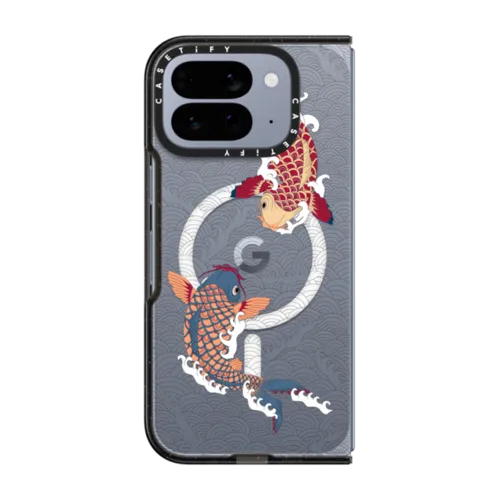 Google Pixel 10 Pro Fold - koi fish Japanese tattoo style transparent pattern