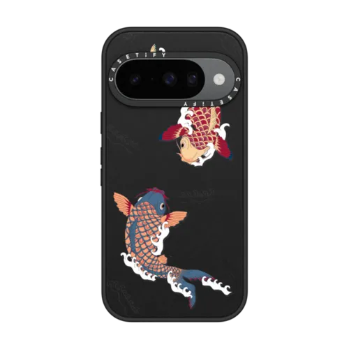 Google Pixel 10 - koi fish Japanese tattoo style transparent pattern