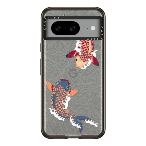 Pixel 8 - koi fish Japanese tattoo style transparent pattern