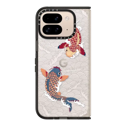 Google Pixel 9 Pro Fold - koi fish Japanese tattoo style transparent pattern
