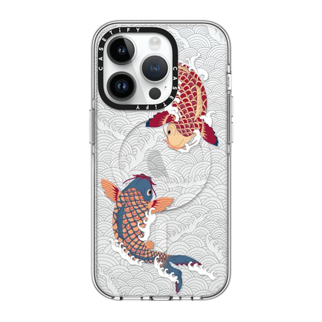 Marta Olga Klara x CASETiFY iPhone 14 Pro ケース クリア クリア ケース MagSafe対応 koi fish Japanese tattoo style transparent pattern