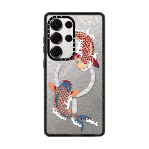 Galaxy S25 Ultra - koi fish Japanese tattoo style transparent pattern