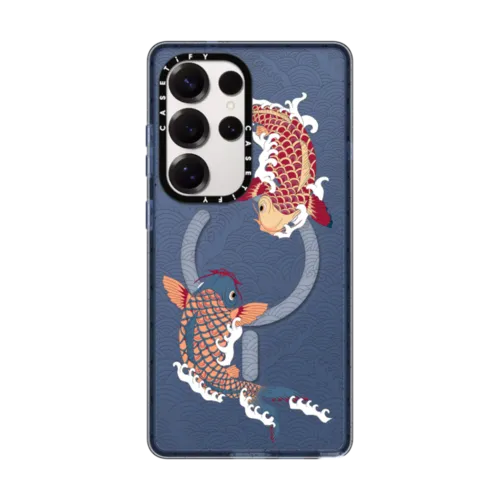 Galaxy S25 Ultra - koi fish Japanese tattoo style transparent pattern