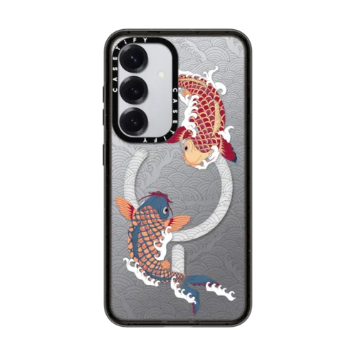 Galaxy S25 - koi fish Japanese tattoo style transparent pattern