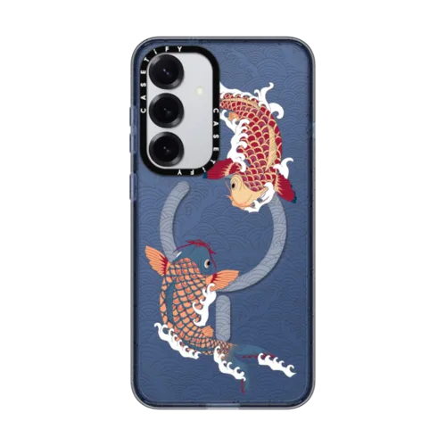 Galaxy S25+ - koi fish Japanese tattoo style transparent pattern
