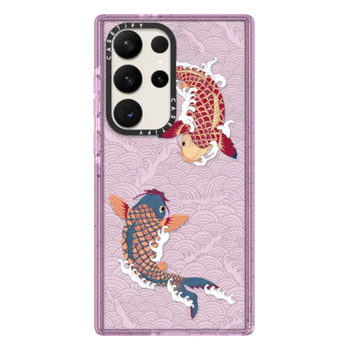 Galaxy S23 Ultra - koi fish Japanese tattoo style transparent pattern