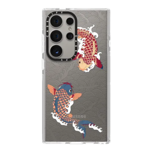 Galaxy S24 Ultra - koi fish Japanese tattoo style transparent pattern