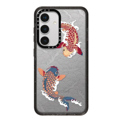 Galaxy S24 - koi fish Japanese tattoo style transparent pattern