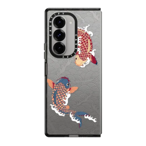 Galaxy Z Fold6 - koi fish Japanese tattoo style transparent pattern